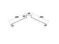 Конек для кровли фигурный 200х40х200 (2000 мм, Белый RAL 9003)