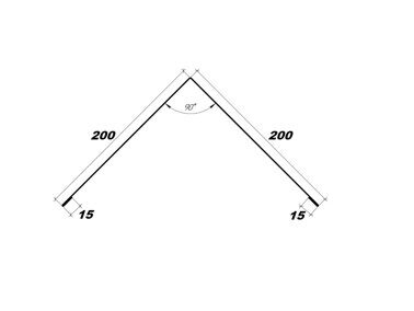 Конек для кровли плоский 200х200 (2000 мм, Коричневый RAL 8017 (каштан))